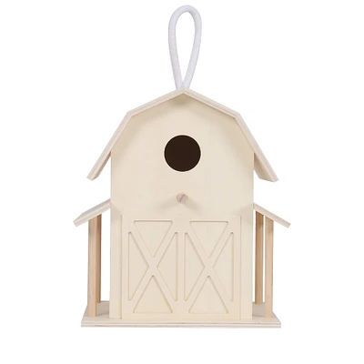 8 Pack: 8" Wood Barn Birdhouse by Make Market®