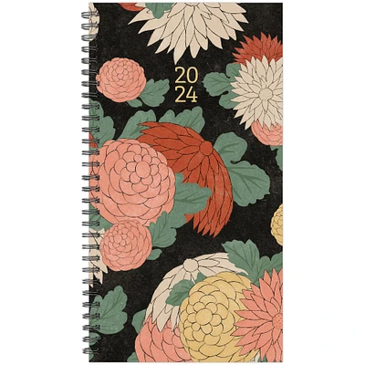 2024 3.5" x 6.5" Floral Punch Softcover Spiral Planner