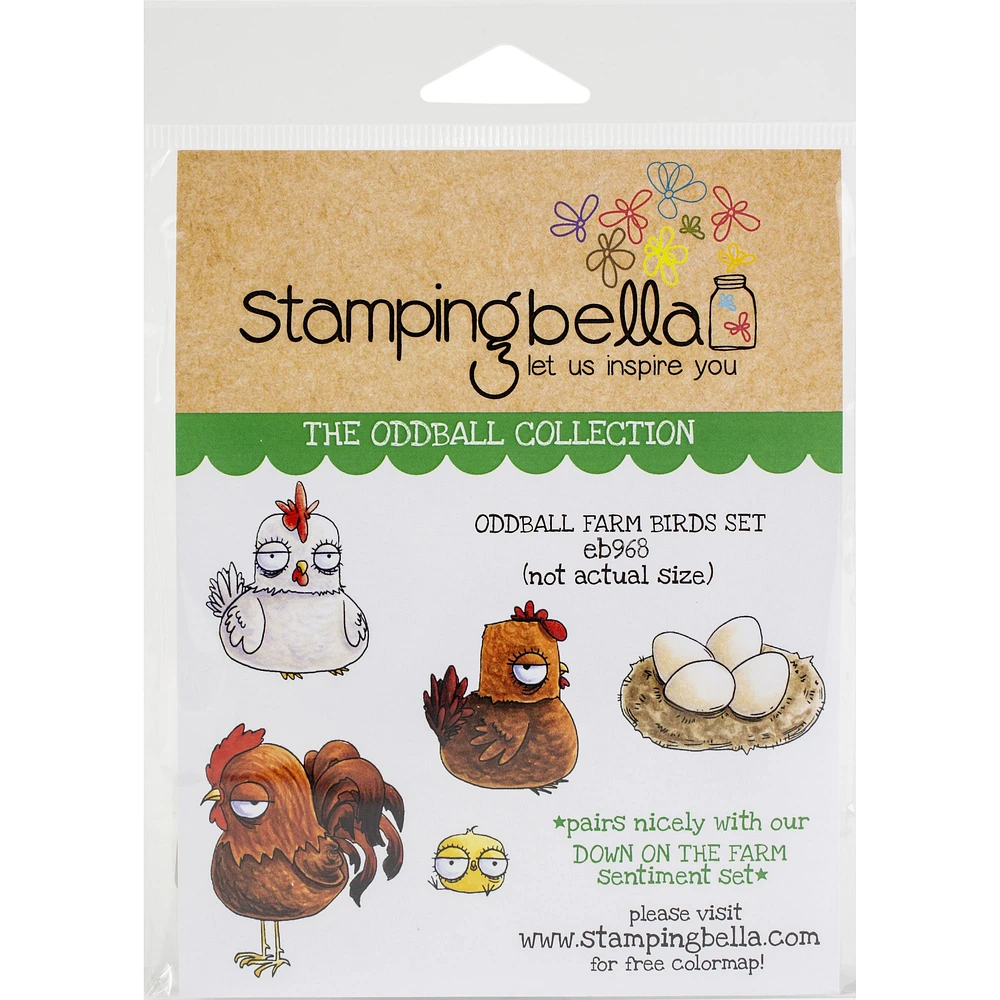 Stamping Bella Oddball Farm Birds Set Cling Stamps