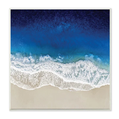 Stupell Industries Clear Blue Ocean Tropical Beach Aerial View, 12" x 12"