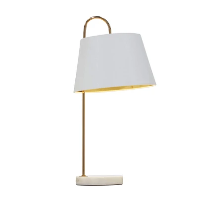 22" White Metal Modern Table Lamp