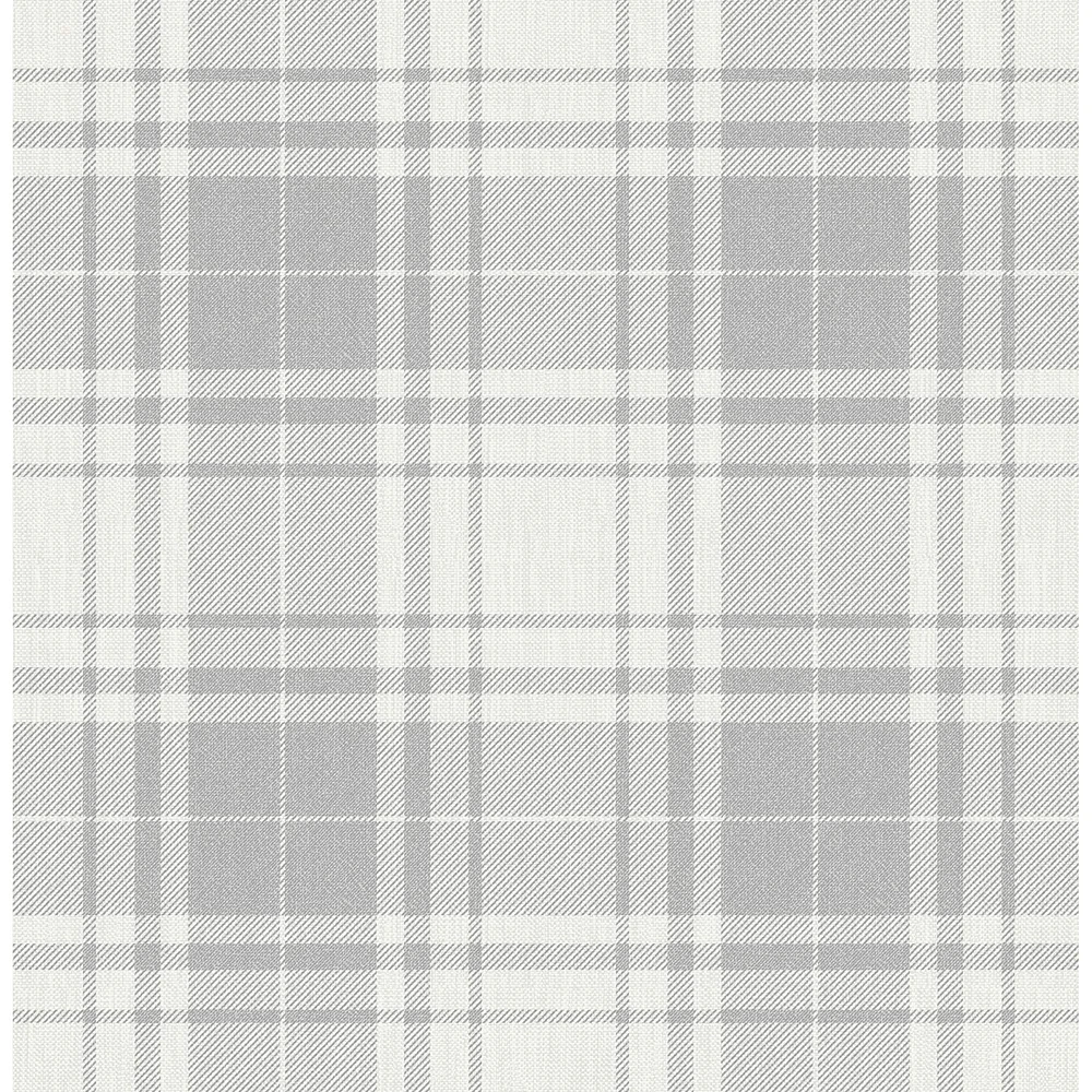 InHome Franklin Plaid Gray Peel & Stick Wallpaper