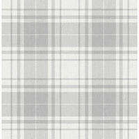 InHome Franklin Plaid Gray Peel & Stick Wallpaper