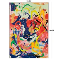 Multicolor Abstract Paint Splatter Framed Canvas Wall Art