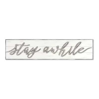 4ft. Stay Awhile Wooden Sign
