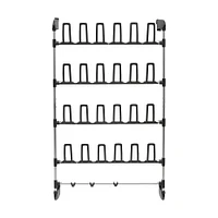 Organize It All 12 Pair Over the Door Shoe Rack With Accessory Hooks