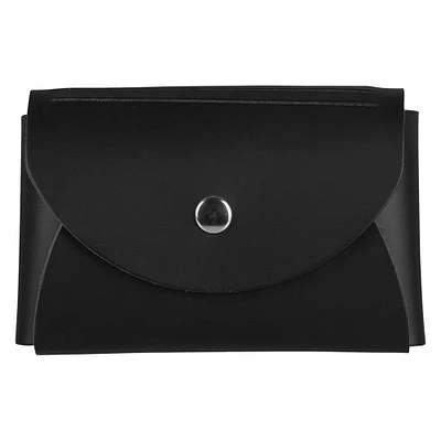 JAM Paper Italian Leather Business Card Holder Case with Round Flap
