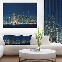 Designart - San Francisco Skyline at Night - Cityscape Canvas Print