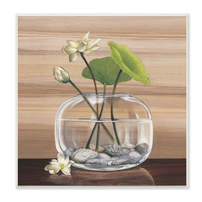 Stupell Industries White Water Lilies and Lilypad In Vase Still-Life,12" x 12"