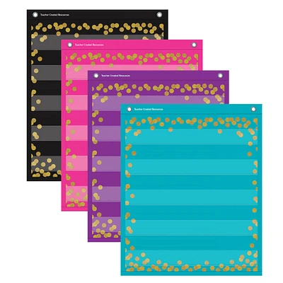 Teacher Created Resources Confetti Colorful Magnetic Mini Pocket Charts