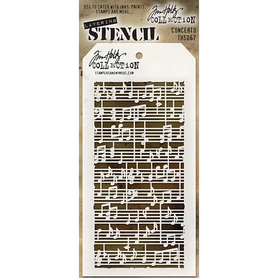 Stampers Anonymous Tim Holtz® Concerto Layered Stencil, 4" x 8.5"