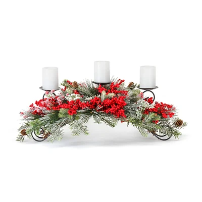 Red Berry & Frosted Pine Centerpiece
