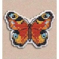 Oven Badge - Peacock Butterfly Cross Stitch Kit