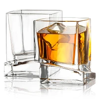 JoyJolt® Carre Square Heavy Base Crystal Whiskey Glasses, 4ct.