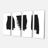 Designart - Black and White Geometric Company II - Mid-Century Modern Gallery-wrapped Canvas