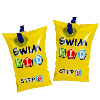Pool Central® 10" Inflatable Yellow Swim Kid Step B Arm Floats, 2ct.