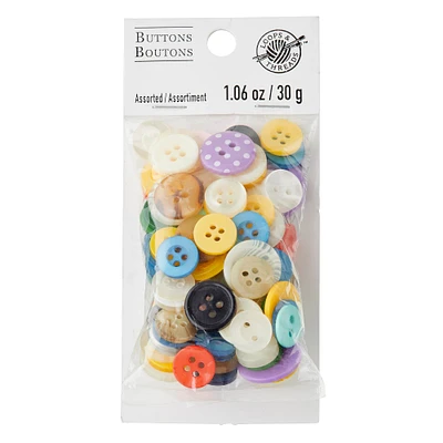 1.06oz. Multicolor Button Mix by Loops & Threads®