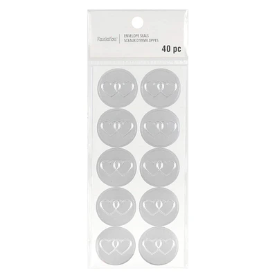 12 Packs: 40 ct. (480 total) Silver Hearts Envelope Seals by Recollections™