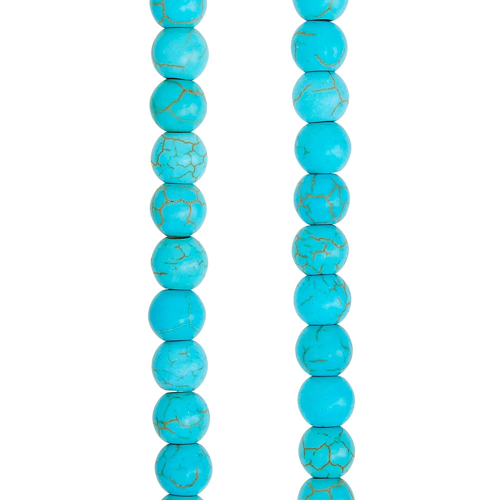 Turquoise Dyed Howlite Round Beads, 6mm by Bead Landing™