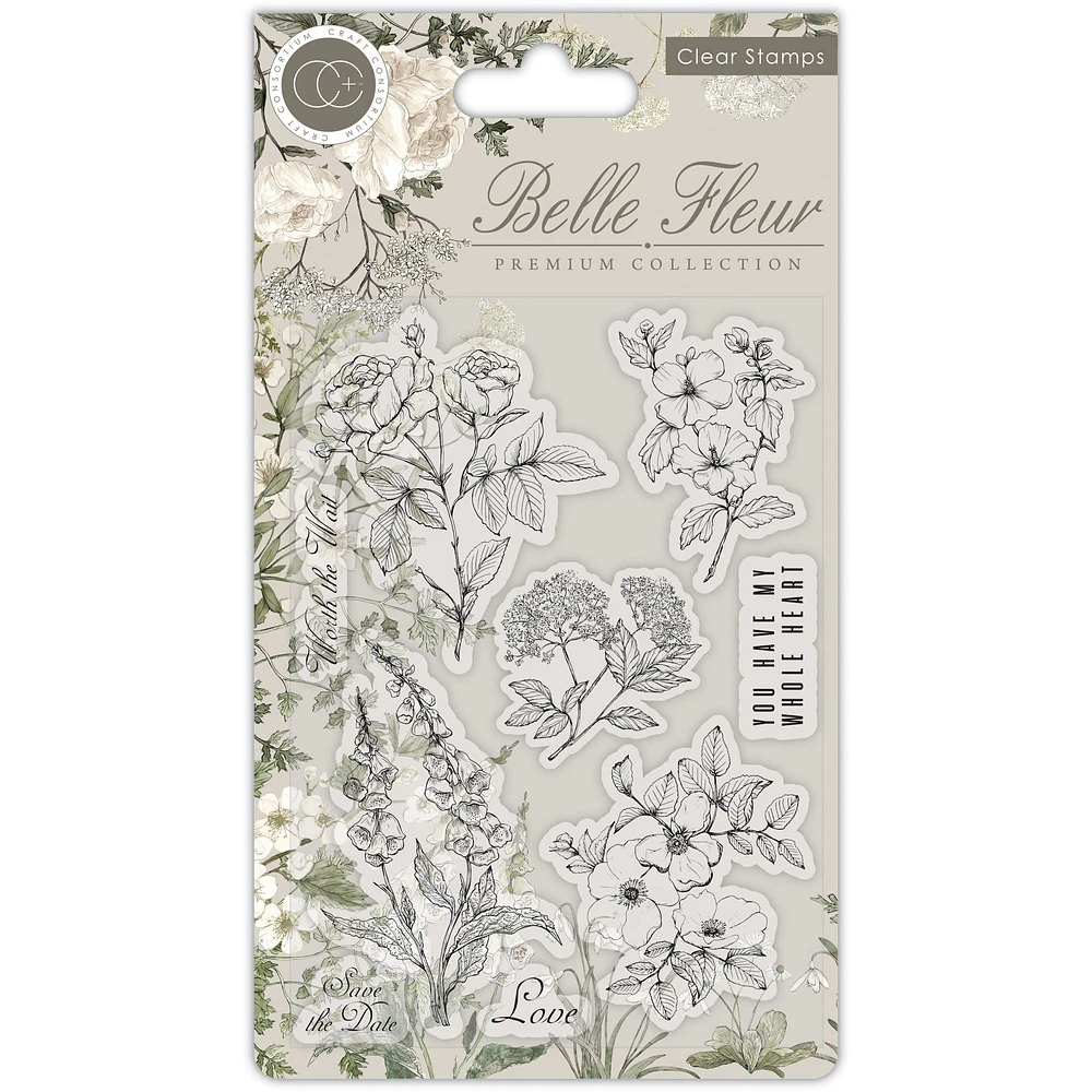 Craft Consortium Belle Fleur A5 Clear Stamps