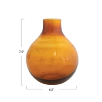 Bloomingville 7.5" Amber Minimalist Glass Vase