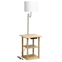 Simple Designs 57" 2 Tier Floor Lamp with USB & Outlet