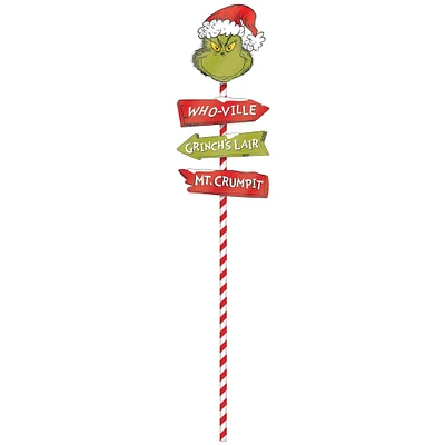 Christmas Grinch Directional Metal Yard Stake