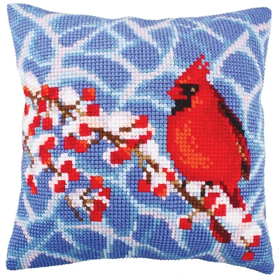 RTO Collection D'Art Winter Red Berries Stamped Needlepoint Cushion