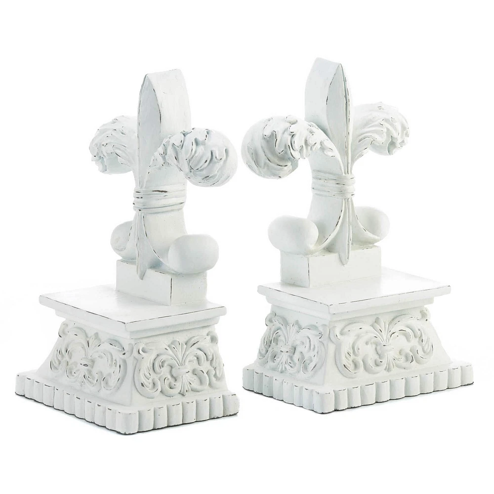 8.5" Fleur-De-Lis Decorative Bookends