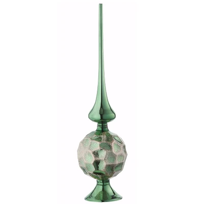 15" Sage Green Glass Christmas Tree Topper