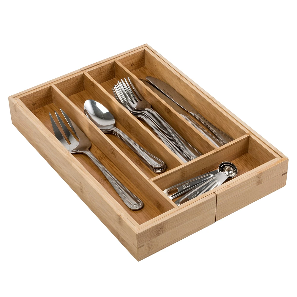 Honey Can Do Expandable Medium Bamboo Silverware Drawer Organizer