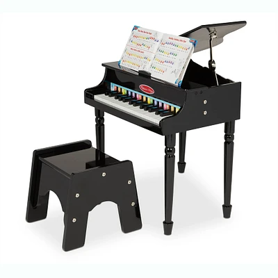 Melissa & Doug® Learn-to-Play Black Grand Piano with Seat