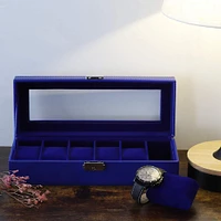 Sapphire Blue Hexa Leather Watch Box