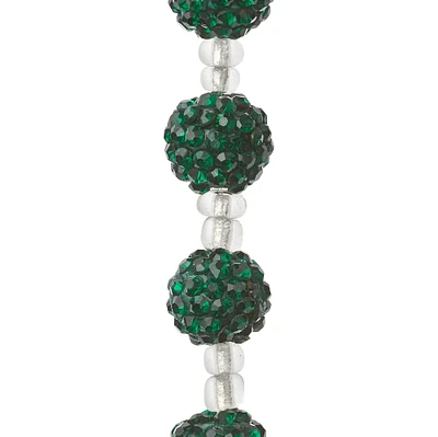 12 Pack: Dark Green Pavé Clay Round Beads, 10mm by Bead Landing™