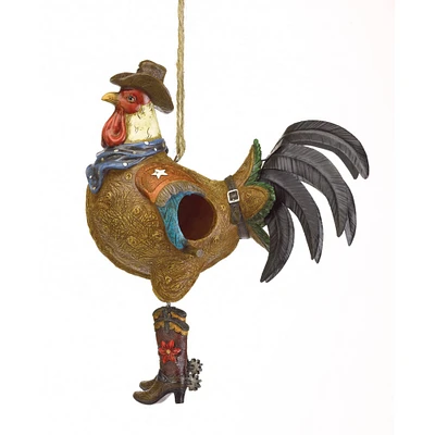 13" Cowboy Rooster Birdhouse