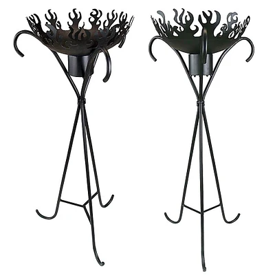 Design Toscano 3.7ft. Flames of the Tiki God Metal Planters, 2ct.