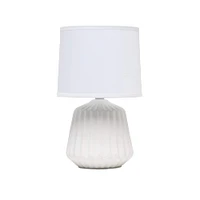 Simple Designs 11.3" Petite Off White Pleated Base Table Lamp