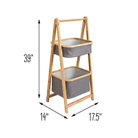 6 Pack: Honey Can Do Bamboo & Canvas 2-Tier Collapsible Shelves