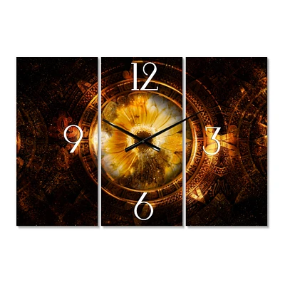 Designart 'Ancient Mayan Calendar Collage Modern Multipanel Wall Clock