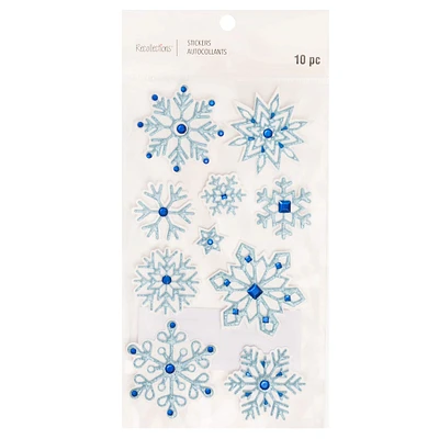 12 Packs: 10 ct. (120 total) Snowflake Dimensional Stickers by Recollections™