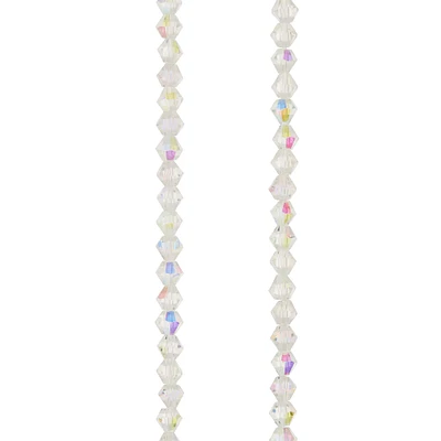 Crystal Faceted Glass Bicone Beads, 4mm by Bead Landing™