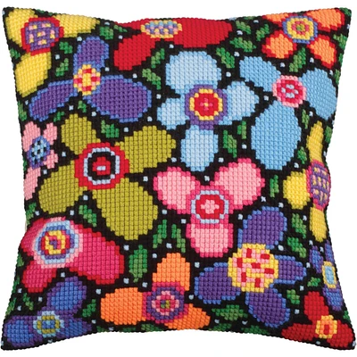RTO Collection D'Art® Flower Glade Stamped Needlepoint Cushion Kit