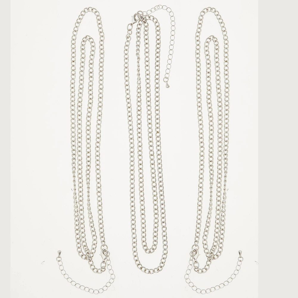 Rhodium Curb Chain Necklaces By Bead Landing™