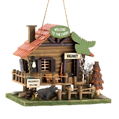 10.25" Rustic Woodland Cabin Birdhouse