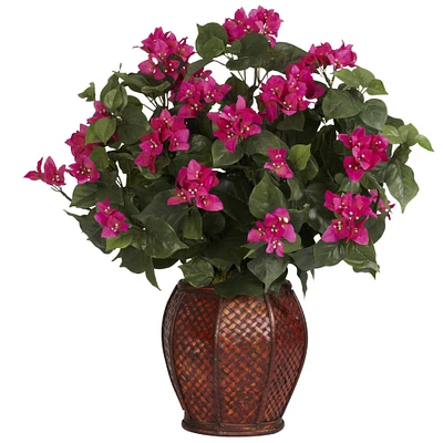 2ft. Pink Bougainvillea with Woven Vase