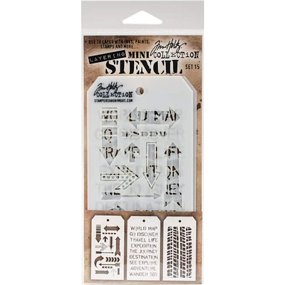 Stampers Anonymous Tim Holtz® Mini Layered Stencil Set #15