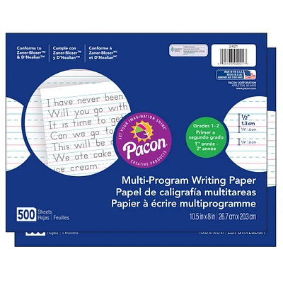 Pacon® Multi-Program Writing Paper, 2 Packs of 500