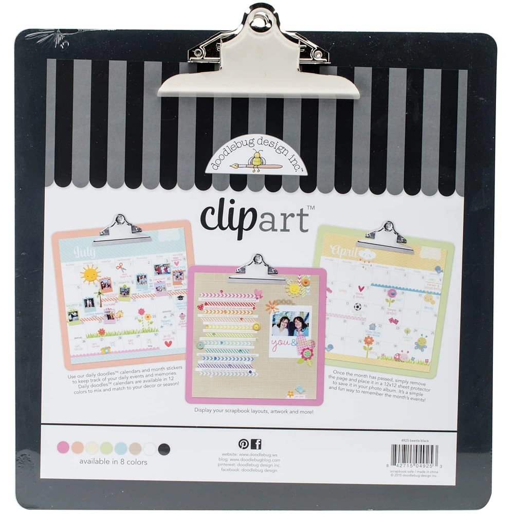 Doodlebug Design Inc.™ Clipart Beetle Black Monochromatic Clipboard