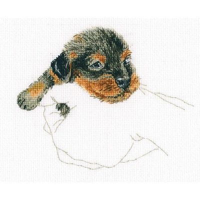 RTO Warmth in Palms Puppy Cross Stitch Kit