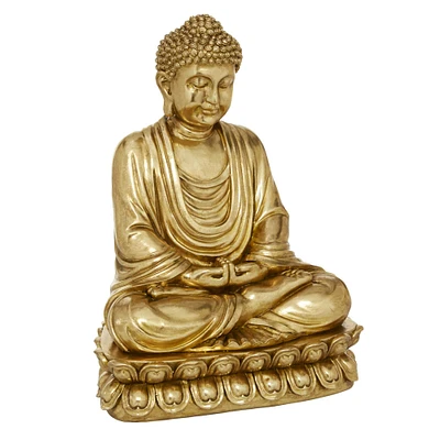 16" Gold Buddha Glam Sculpture
